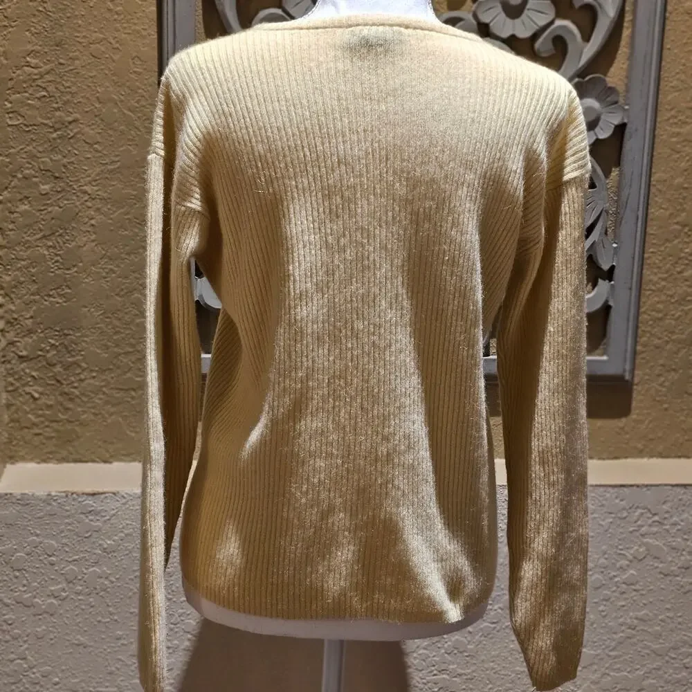 J.Crew 100% Ribbed Cashmere Sweater L Cabincore Soft Surrounding Nostalgic - Picture 4 of 16